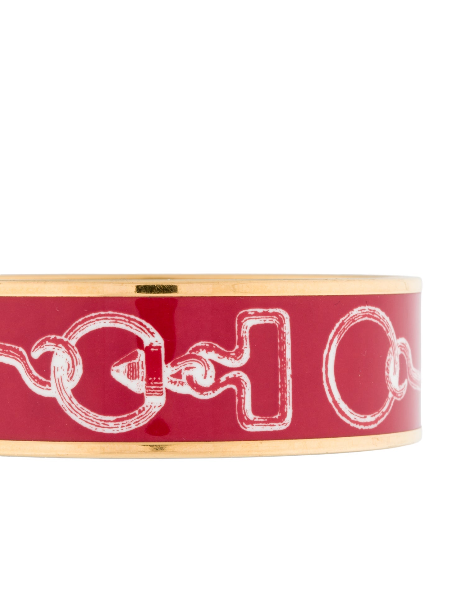 Hermès Wide Enamel Bangle Bracelet